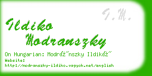 ildiko modranszky business card